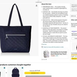 Vera Bradley Women’s Performance Twill Vera  Tote Bag - Used Once